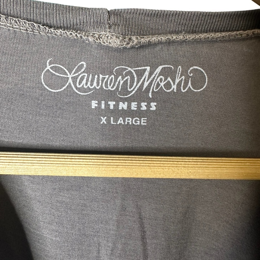 Lauren Moshi | Gray Barbell Happy Face Graphic Muscle Tank | XL - Picture 4 of 6